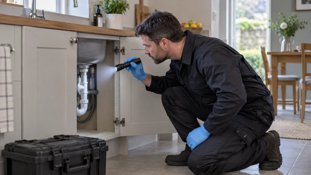 Pest control specialists carrying out residential work